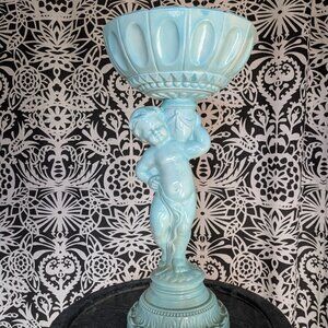Ceramic Teal Cherup Pedestal